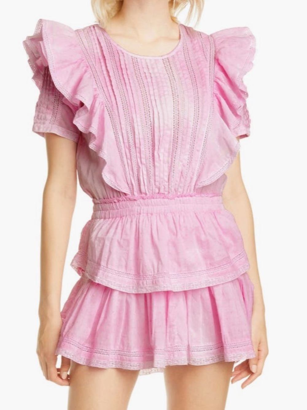 LoveShackFancy XS Pink Ruffle mini Dress